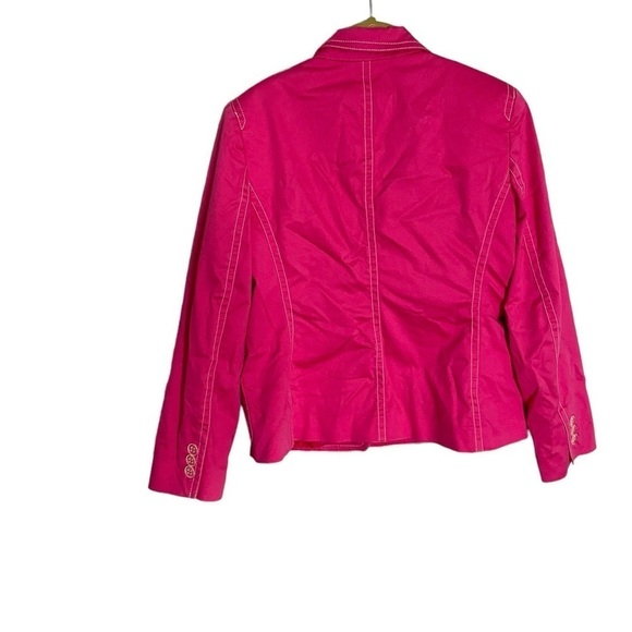 Vintage Kasper Petite Pink White Contrast Jacket 10 Petite - Picture 3 of 4
